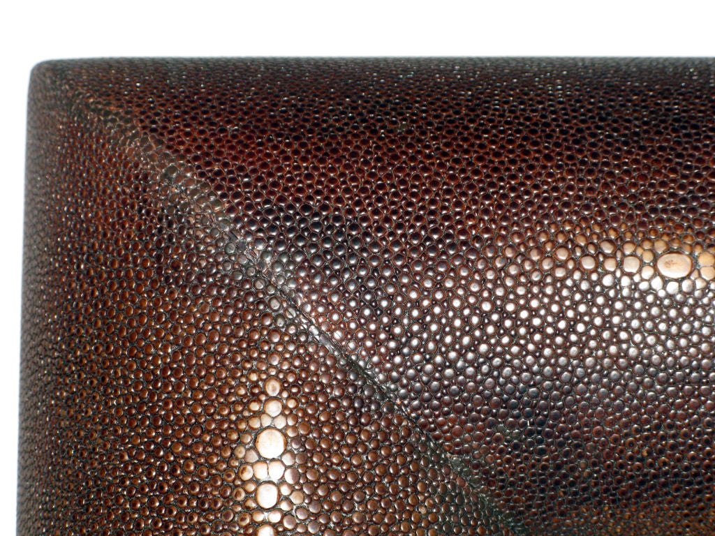 Mirror in Chocolate Shagreen by Karl Springer