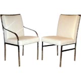 Set of 6 Dining Chairs with Chrome Frames by Pierre Cardin