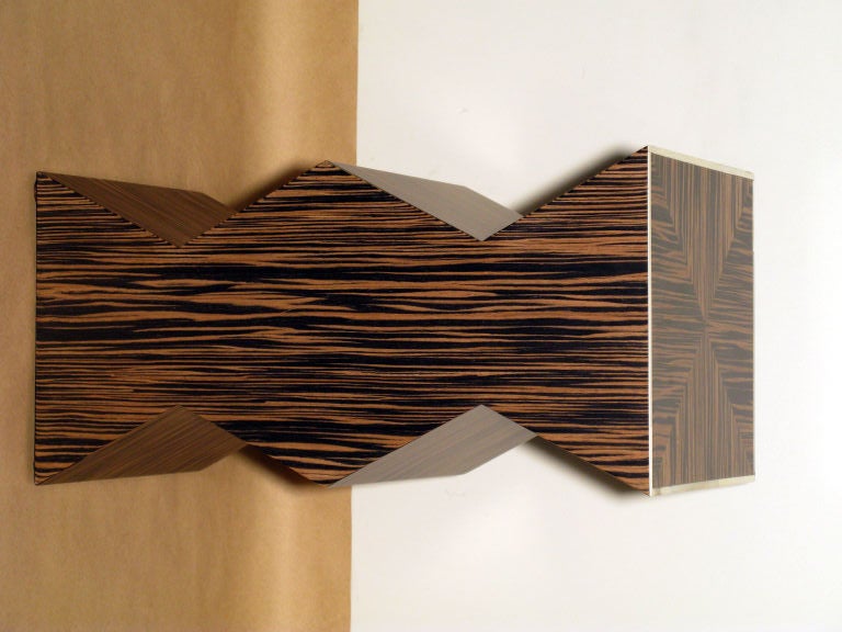 Sculptural Table in Macassar  with Ivory Inlays by Karl Springer