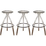 6 Bar Stools In Molded Lucite with Chrome Accents