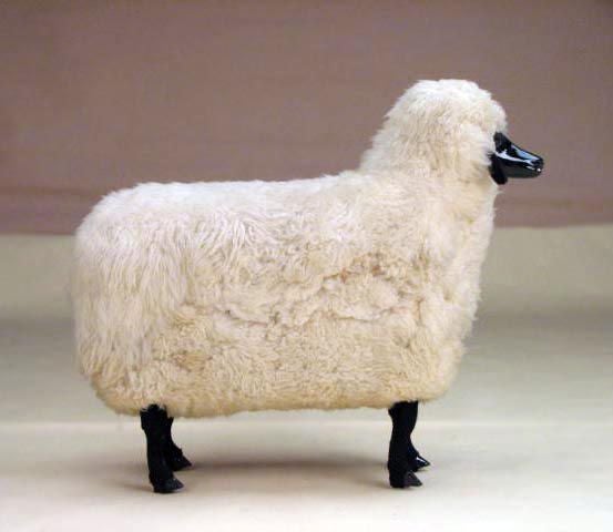 American Pair of Sheep Sculptures in the manner of Claude Lalanne