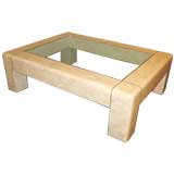 Heavy Parsons Style Coffee Table in Coral by Karl Springer