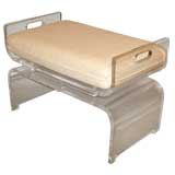 Vintage Sculptural Bench in Lucite designed by Gary Struskin