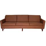 Sofa with Hand-Turned Mahogany Stretchers by Edward Wormley