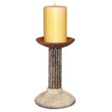 Amber Scavo Glass Candle Stick by Seguso for Karl Springer