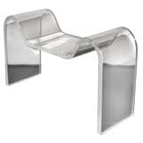 Curved End Bench in Lucite by Karl Springer