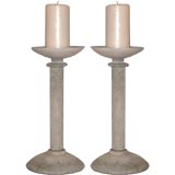 Pair of Scavo Glass Candle Holders by Seguso for Karl Springer