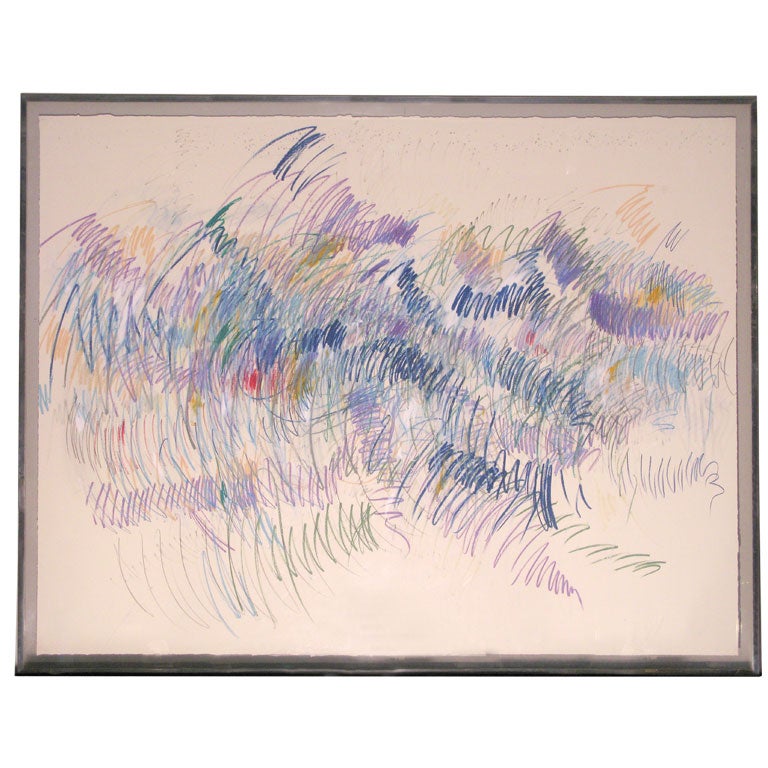 Monumental Abstract Pastel Drawing by George Vihos