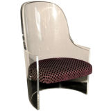 Lounge Chair in Thick Lucite by Karl Springer