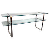 Console Table in Polished Chrome and Glass by Pace