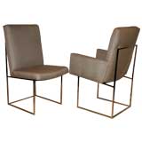 Set of 6 Dining Chairs with Chrome Frames by Milo Baughman