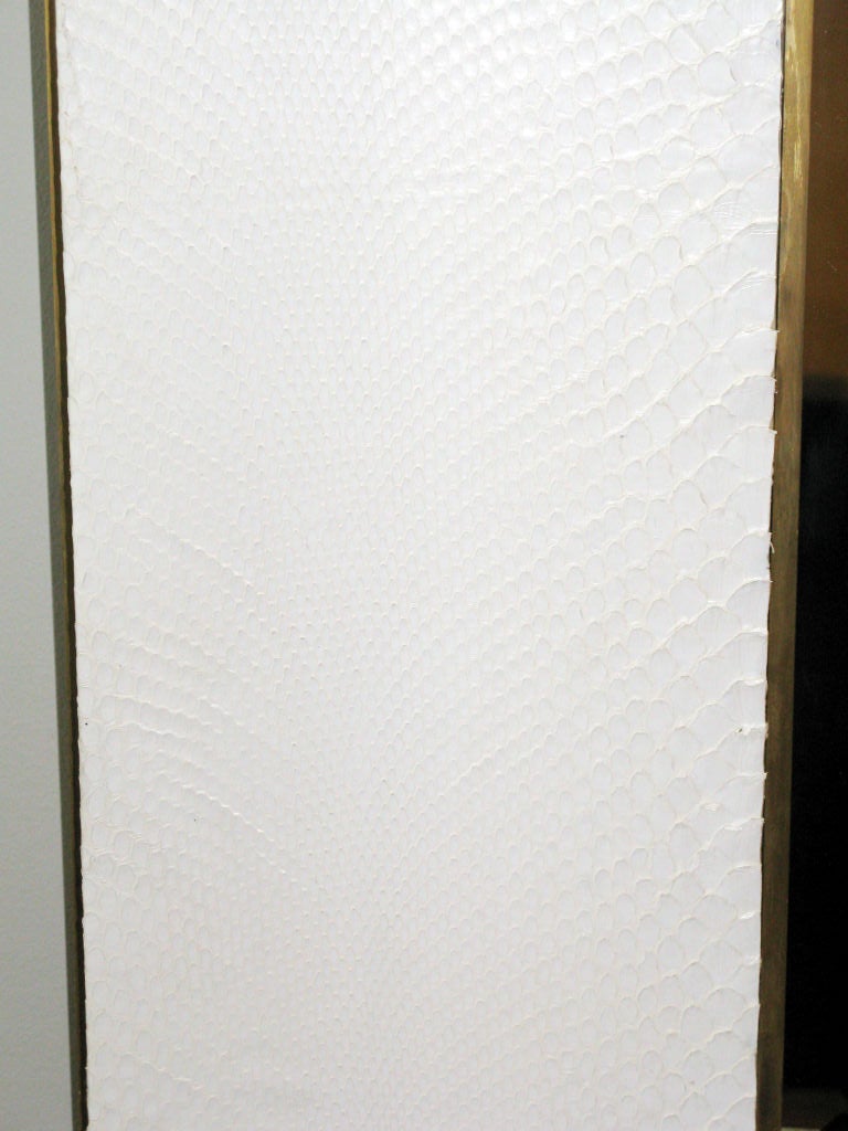 Large Mirror with Frame in White Python by Karl Springer