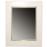 Large Mirror with Frame in White Python by Karl Springer