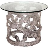 Table in Molded Clear Resin with Glass Top