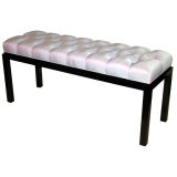 Vintage Bench with Tufted Seat and Mahogany Base by Harvey Probber