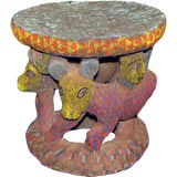 Authentic African Beaded Stool/Table Sold through Karl Springer