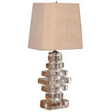 Table Lamp with Stacked Lucite Blocks
