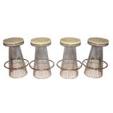 Set of 4 Bar Stools in Polished Chrome