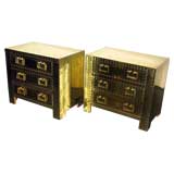 Pair of Brass Clad Bedside Chests by Sarried for Charak Modern
