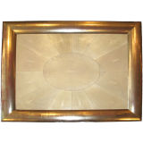 Large Tray in Shagreen with Gold Leaf Frame