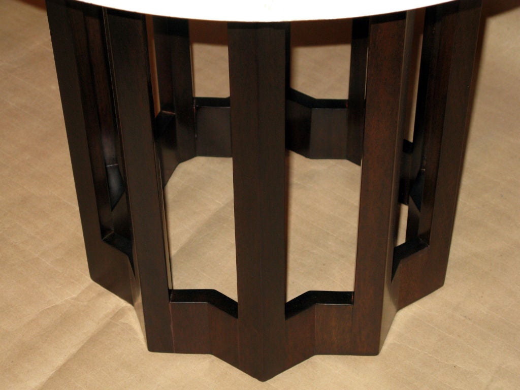 Sculptural Side Table with Travertine Top by Harvey Probber