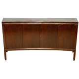 Bowed Front Commode in Flame Walnut by Edward Wormley
