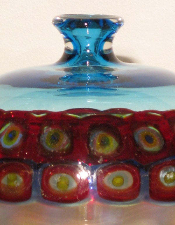 2 Hand-Blown Vases with Murrhines by Luciano Ferro