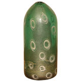 Hand-Blown Glass Vase with Silver Foil by Giulio Rad