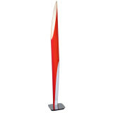 Tubular Red Floor Lamp with Steel Base by Roche Bobois