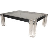 Coffee Table in Thick Lucite and Chrome by John Mascheroni Coffee Table in Thick Lucite and Chrome by John Mascheroni