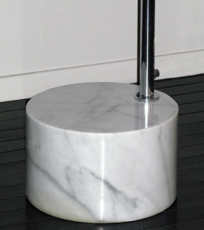 Italian Arc Floor Lamp in Steel with Marble Base by Guzzini