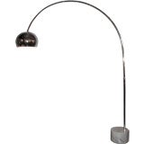 Vintage Arc Floor Lamp in Steel with Marble Base by Guzzini