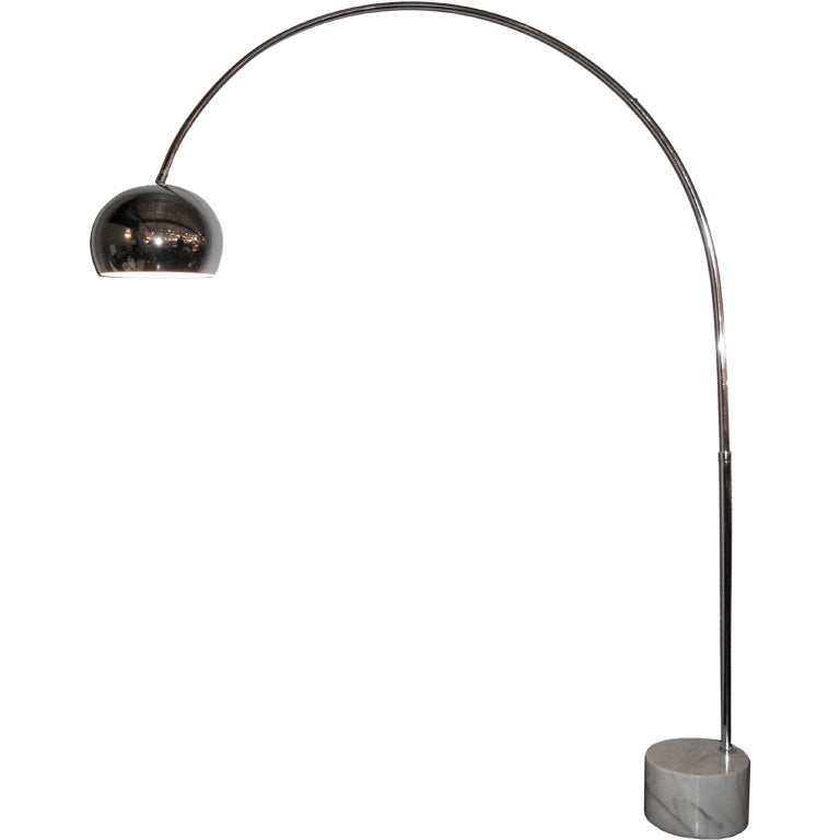 Arc Floor Lamp in Steel with Marble Base by Guzzini