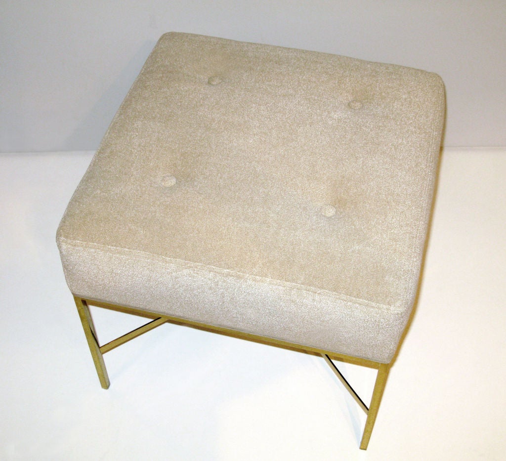 Pair of X-Base Benches in Brass by Paul McCobb