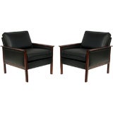 Pair of Lounge Chairs in Brazilian Rosewood by Hans Olsen