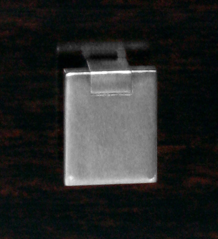 American Pair of Clean-Line Bedside Tables with Nickel Pulls