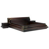 Used King Size Platform Bed in Mahogany and Bronze by Mastercraft