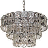 Chandelier with 3 Tiers of Molded Crystal Panels