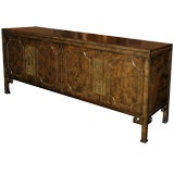 Commode in Burl with Chinese Key Accents by Mastercraft