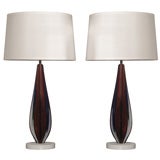 Pair of Large Hand-Blown Glass Table Lamps by Seguso