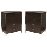 Pair of Bedside Chests in Walnut by Paul McCobb