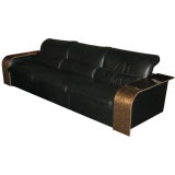 Sofa with Thick Curving Arms by Saporiti