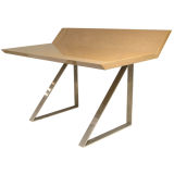 Writing Desk in Exotic Wood on Steel Base by Saporiti
