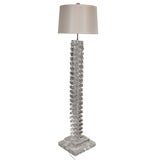 Sculptural Floor Lamp with Stacked Lucite Blocks