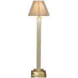 Floor Lamp Covered in Bone with Brass Banding