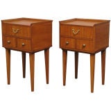Pair of Elegant Bedside Tables in Teak