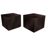 Pair of Cube Tables  in African Avodire by Karl Springer