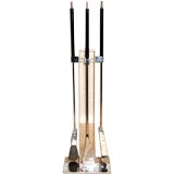 Fireplace Tool Set in Lucite and Chrome