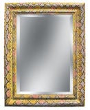 Mirror with Frame Covered in Tri-Color Python by Karl Springer