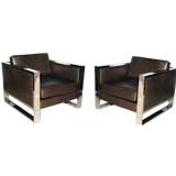 Pair of Large Club Chairs by Milo Baughman